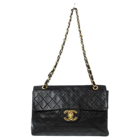 gently used chanel matrasse|Chanel Deca Matrasse Black Leather Shoulder Bag (Pre.